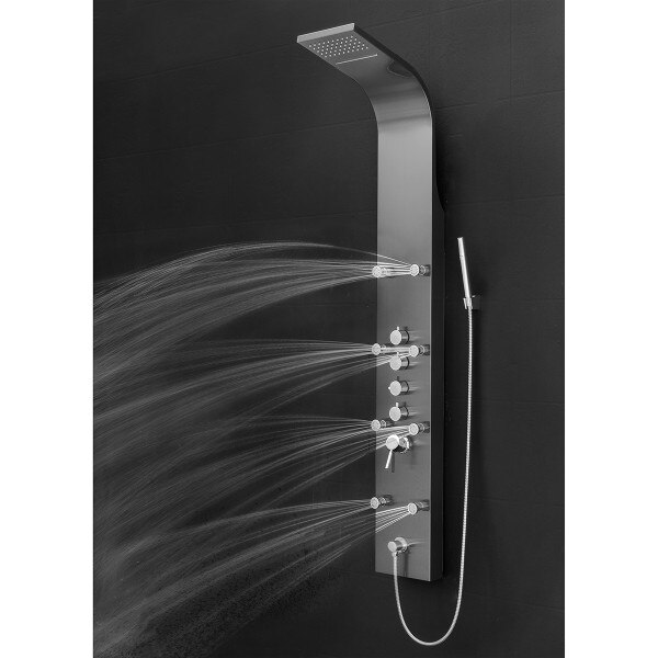 Brushed Stainless Steel Shower Panel in Space Gray | AKDY Imports